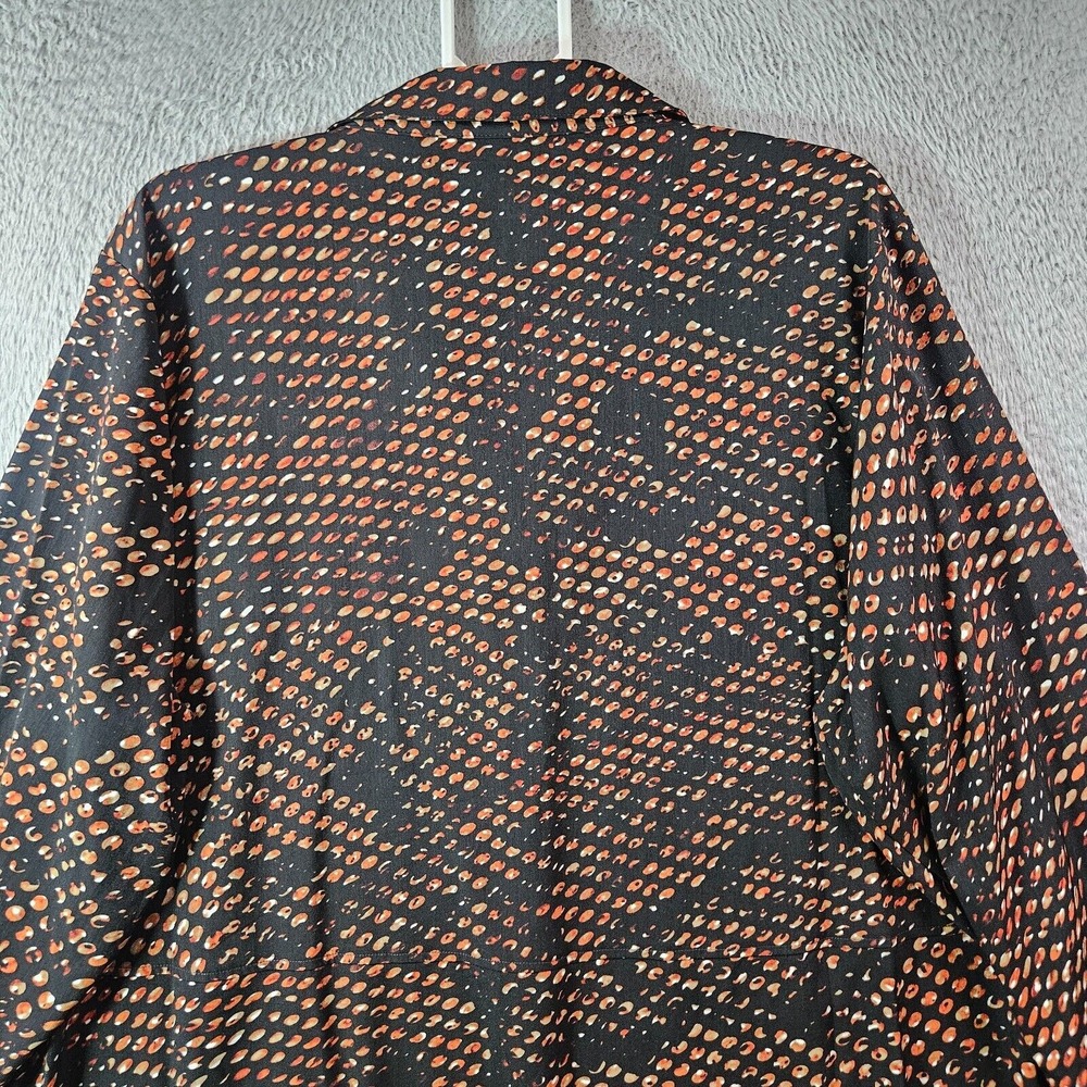 NWT Investments Women 3X Shirt Top Split Neck Pullover Geometric Brown‎ Black - Picture 7 of 11